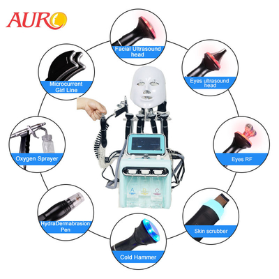 9 em 1 máquina Hydradermabrasion Aqua Peel Facial Machine da bolha do RF H2O2