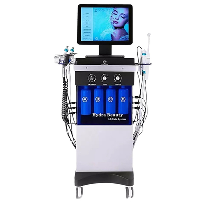 Punhos faciais da máquina 120W 14 do diodo emissor de luz Hydradermabrasion dos cuidados com a pele BIO hidro