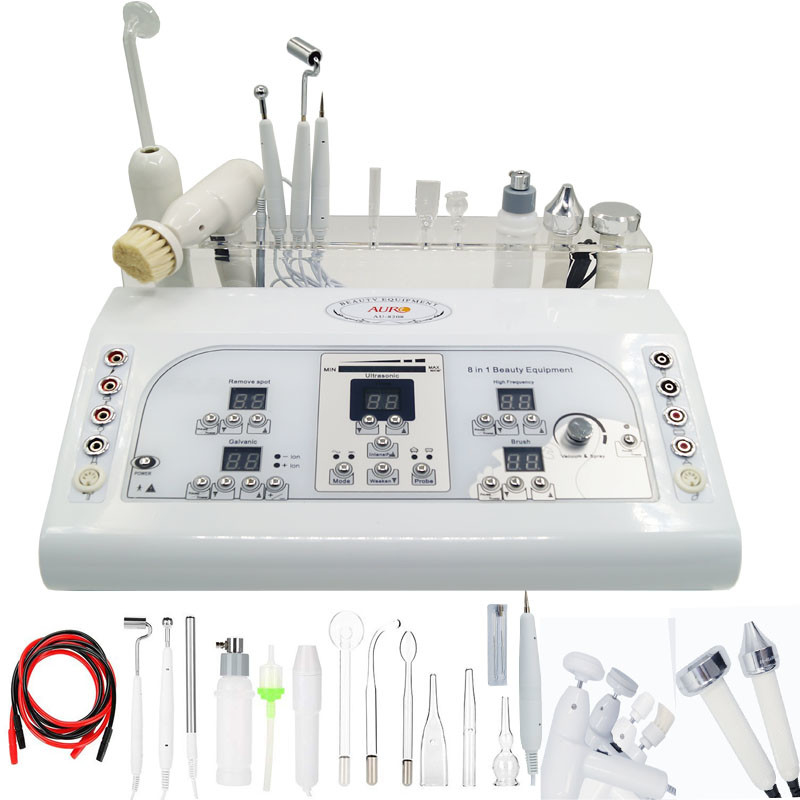 8 em 1 remoção galvânico da etiqueta da pele do vácuo da máquina facial multifuncional ultrassônica