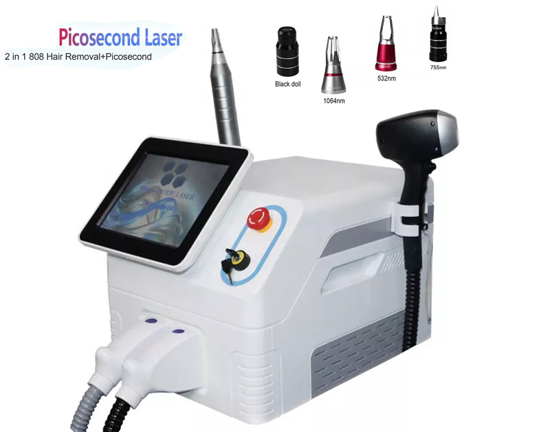 2 no sistema da remoção do cabelo do laser do diodo da máquina 808nm da remoção da tatuagem do laser de 1 picosegundo