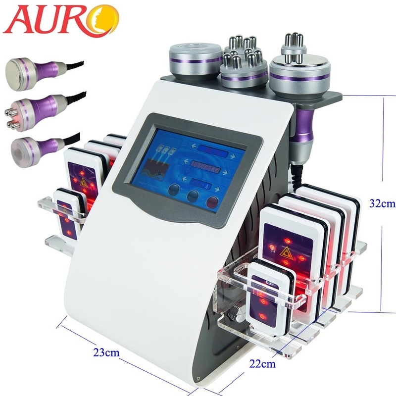 6 em 1 vácuo gordo RF da máquina da perda da cavitação do laser Lipo multipolar